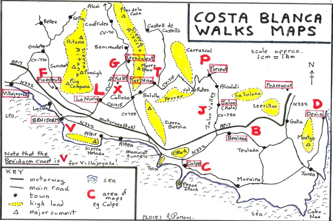 Walking route maps Costa Blanca